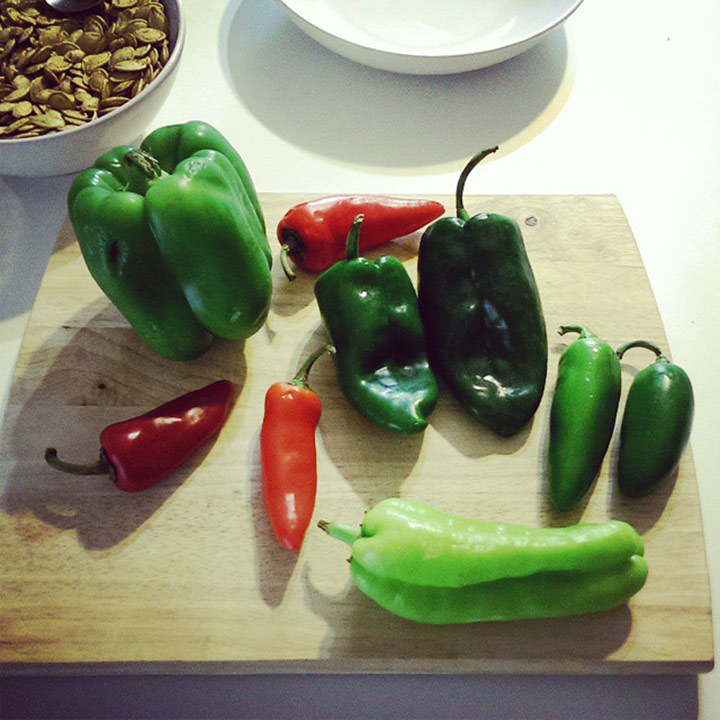 Variety of hot peppers