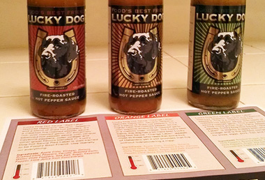 Review of Lucky Dog Hot Sauces: Green, Red, and Orange